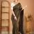 brown stripe cotton saree designer work blouse