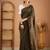 brown stripe cotton saree designer work blouse