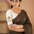 brown stripe cotton saree designer work blouse