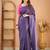 violet stripe cotton saree designer work blouse
