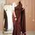 wine stripe cotton saree designer work blouse
