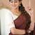 wine stripe cotton saree designer work blouse