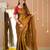 gold handloom tissue saree with designer blouse