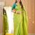 pista green handloom tissue saree with designer blouse