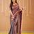 copper handloom tissue saree with designer blouse