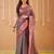 copper handloom tissue saree with designer blouse