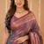 copper handloom tissue saree with designer blouse