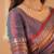 copper handloom tissue saree with designer blouse