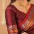 maroon handloom tissue saree with designer blouse