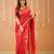 red handloom tissue saree with designer blouse