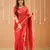 red handloom tissue saree with designer blouse