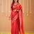 red handloom tissue saree with designer blouse