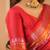 red handloom tissue saree with designer blouse