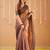 copper handloom tissue saree with designer blouse