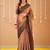copper handloom tissue saree with designer blouse