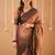 copper handloom tissue saree with designer blouse