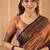 copper handloom tissue saree with designer blouse