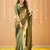 green handloom tissue saree with designer blouse