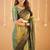 green handloom tissue saree with designer blouse