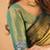 green handloom tissue saree with designer blouse