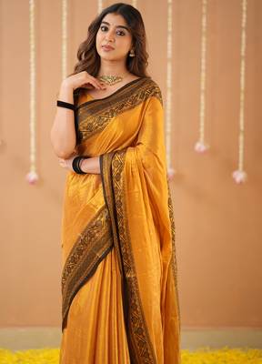 mustrad handloom tissue saree with designer blouse 4
