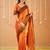 orange handloom tissue saree with designer blouse