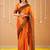 orange handloom tissue saree with designer blouse