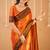orange handloom tissue saree with designer blouse