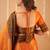 orange handloom tissue saree with designer blouse
