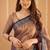 copper handloom tissue saree with designer blouse