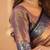 copper handloom tissue saree with designer blouse