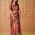 orange handloom tissue saree with designer blouse