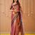 orange handloom tissue saree with designer blouse