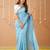 sky handloom cotton saree with designer blouse