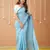 sky handloom cotton saree with designer blouse