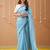 sky handloom cotton saree with designer blouse