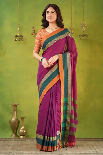 pink narayanpet woven cotton saree