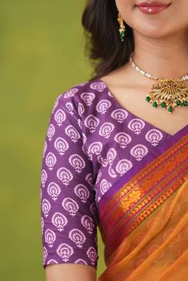 mustrad yellow narayanpet woven cotton saree 5