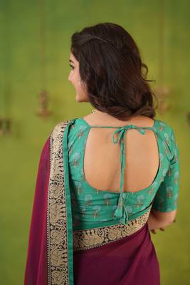 pink narayanpet woven cotton saree 6