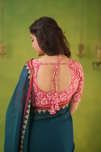 green narayanpet woven cotton saree