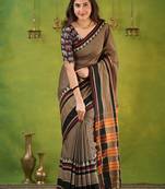 grey narayanpet woven cotton saree