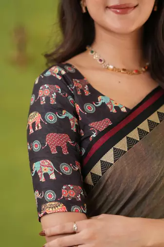 grey narayanpet woven cotton saree