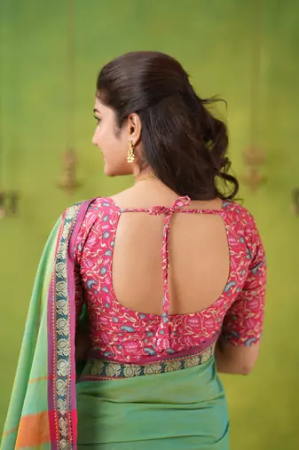 green narayanpet woven cotton saree