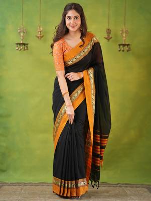 black narayanpet woven cotton saree 1