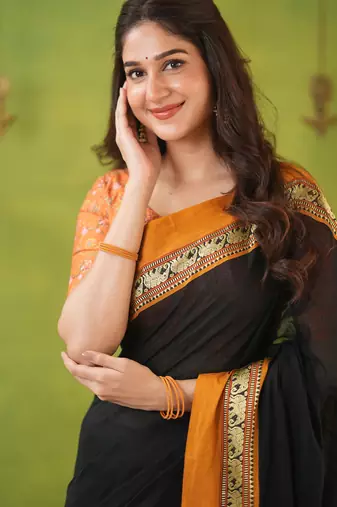 black narayanpet woven cotton saree