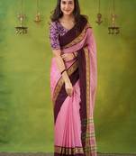 pink narayanpet woven cotton saree
