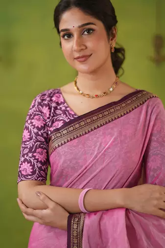 pink narayanpet woven cotton saree