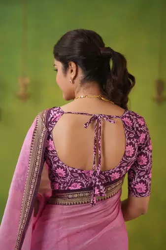 pink narayanpet woven cotton saree