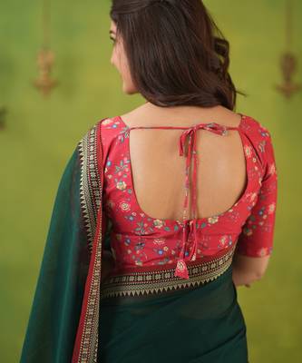 green narayanpet woven cotton saree 6