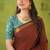 brown narayanpet woven cotton saree